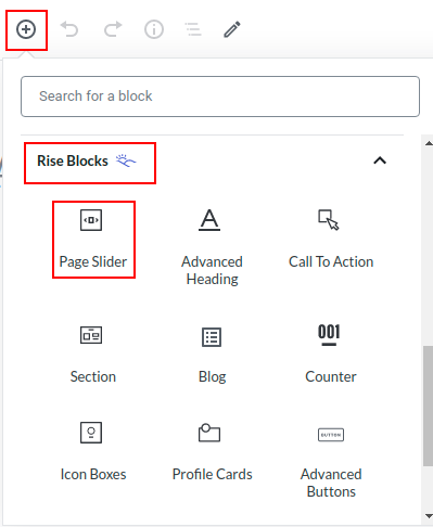 Page slider bock icon